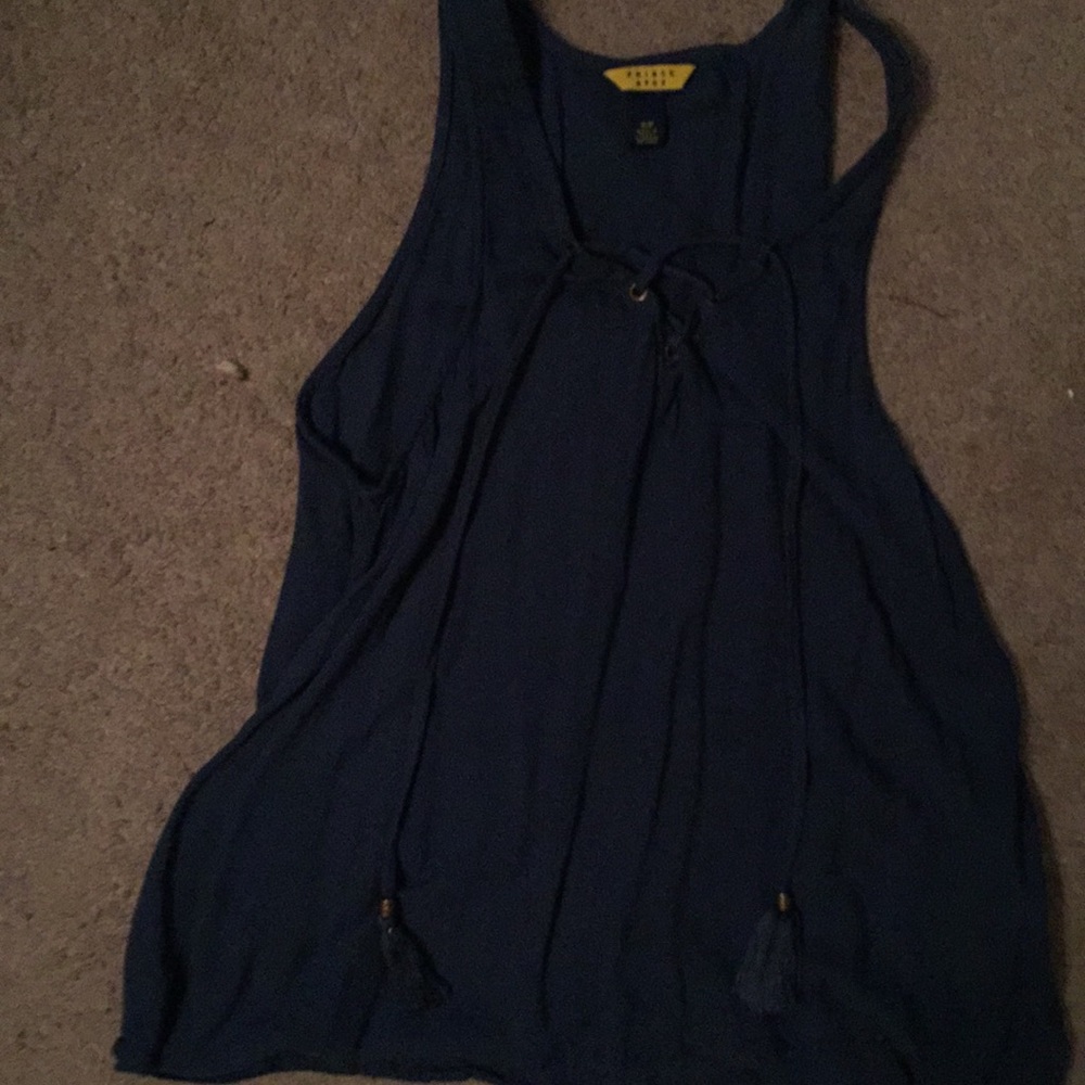 Blue prince fox tie tank top